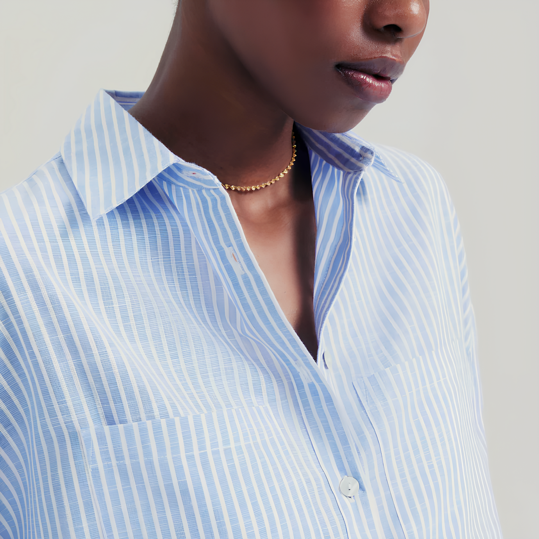 Long Sleeve Plain Dress Shirt Azul.